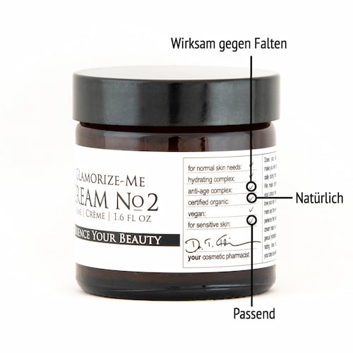 Derma ID Glamorize-Me Cream No. 2 Gesichtscreme hilft dir, weil sie wirksam gegen Falten, natürlich und für deine Bedürfnisse passend ist