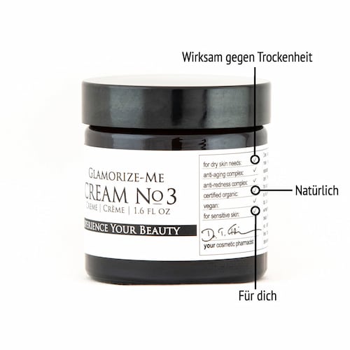 Derma ID Glamorize-Me Cream No. 3 Gesichtscreme hilft dir, weil sie wirksam gegen Trockenheit, natürlich und speziell für dich gemacht ist